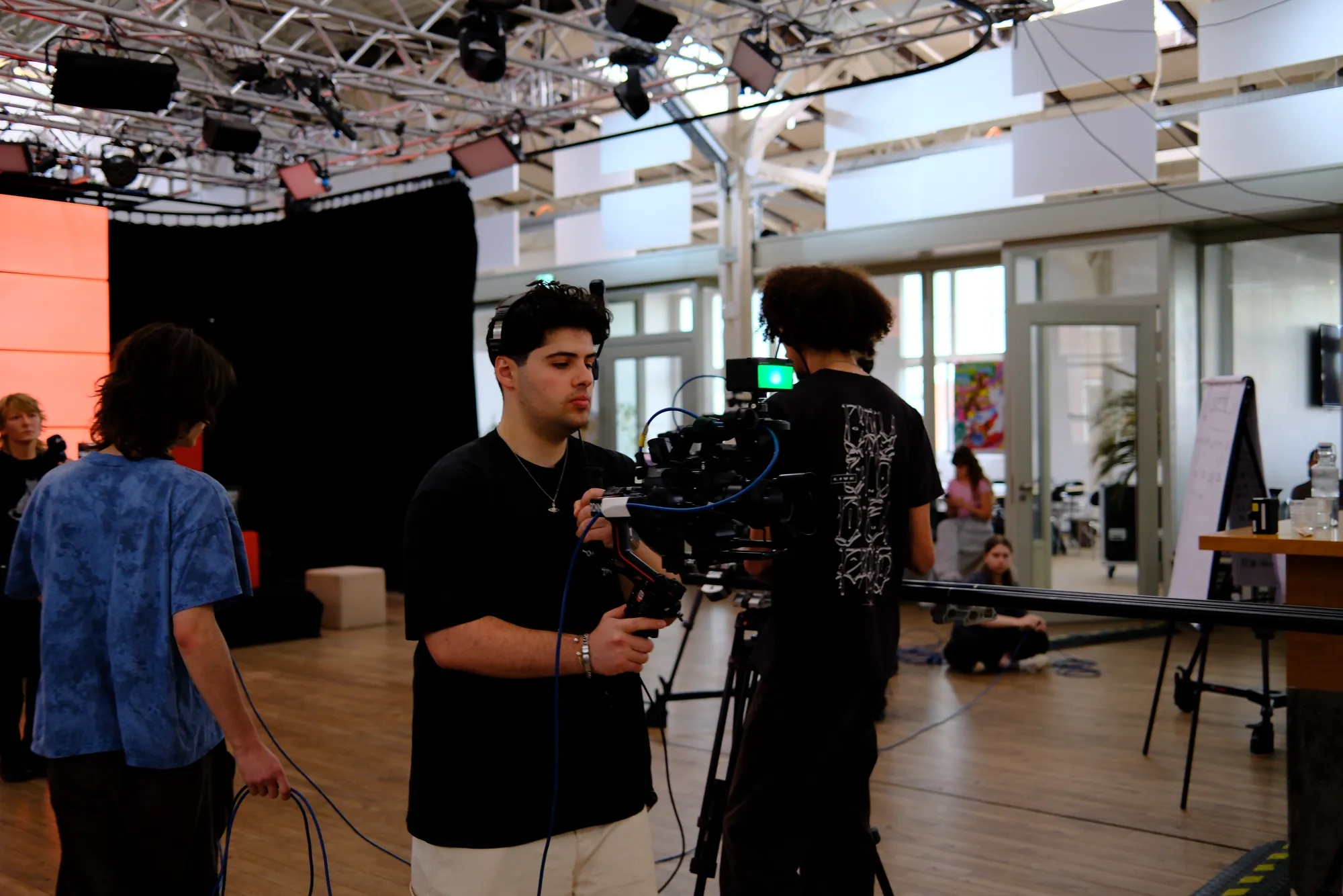 Torjai Productions crew on a studio set